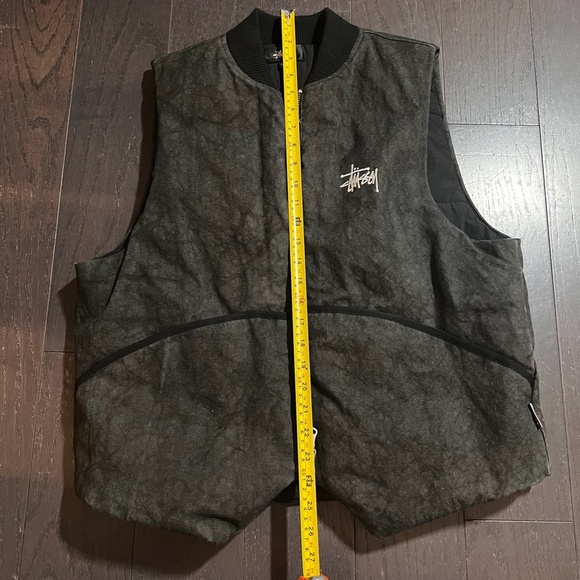 RARE STUSSY WASHED CANVAS PRIMALOFT VEST Small Black & Dark Gray HTF - Picture 12 of 12